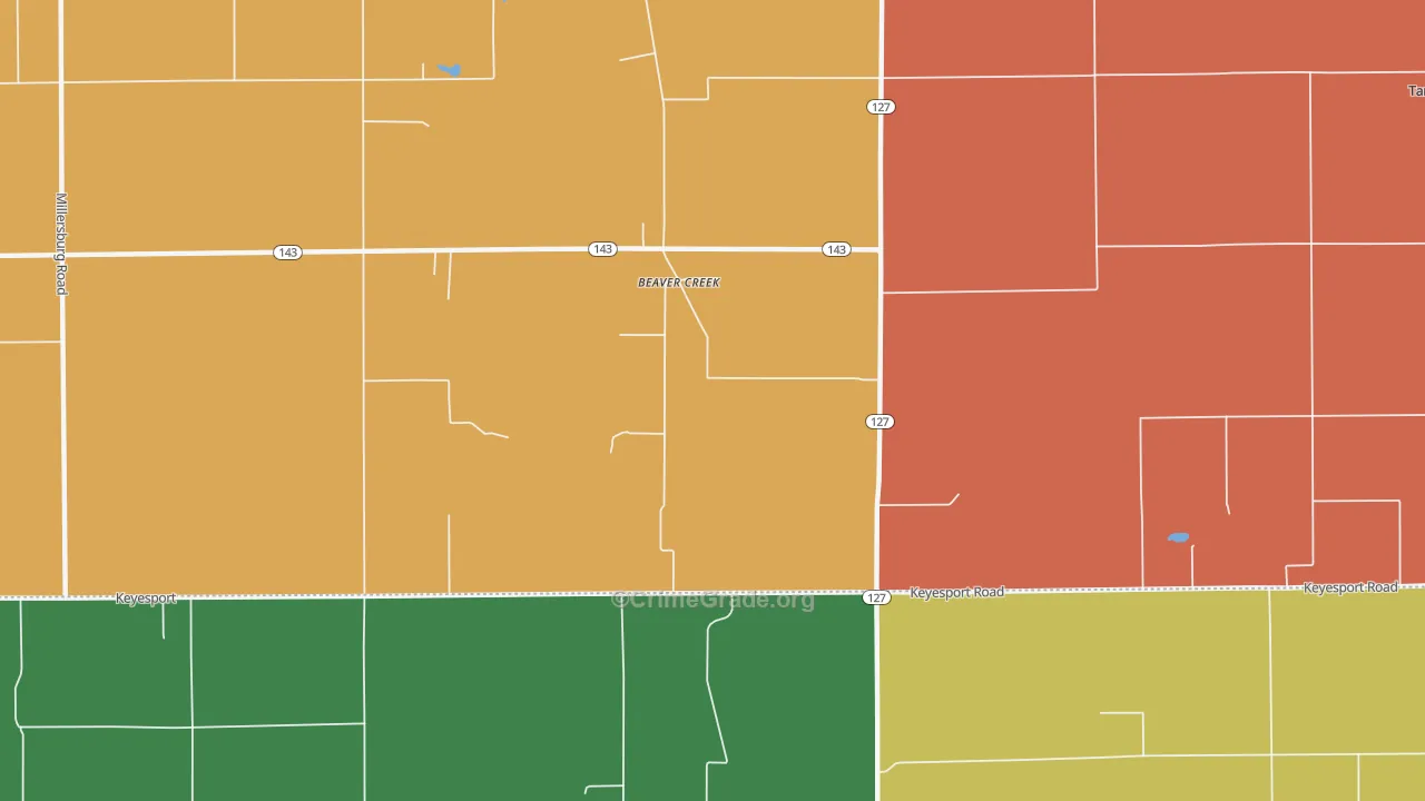 Beaver Creek, IL Map of Murder Rates