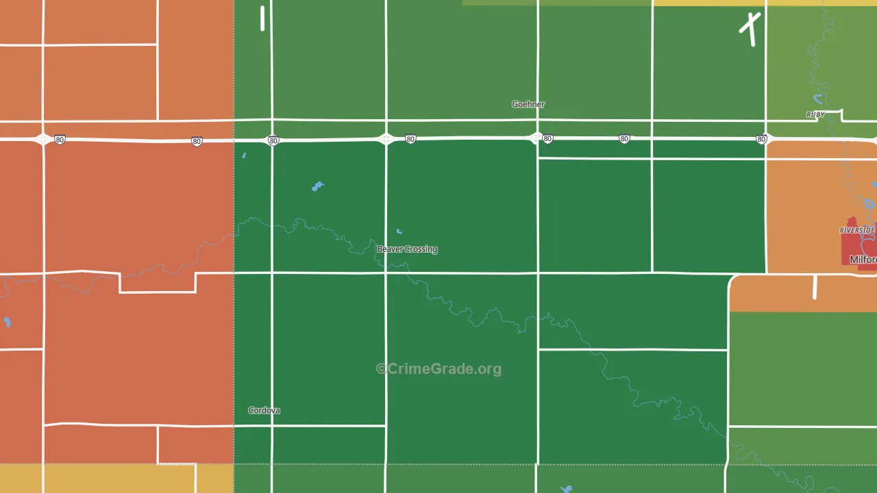 Beaver Crossing, NE Map of Murder Rates