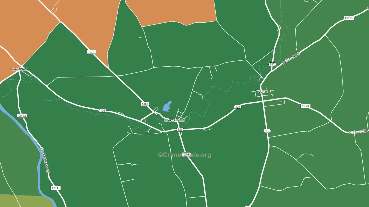 Beaver Falls, NY Map of Murder Rates