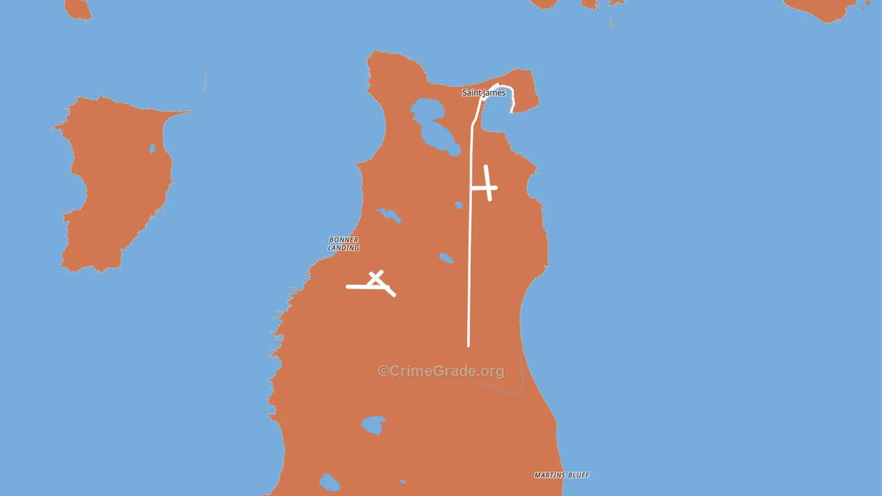 Beaver Island, MI Map of Murder Rates