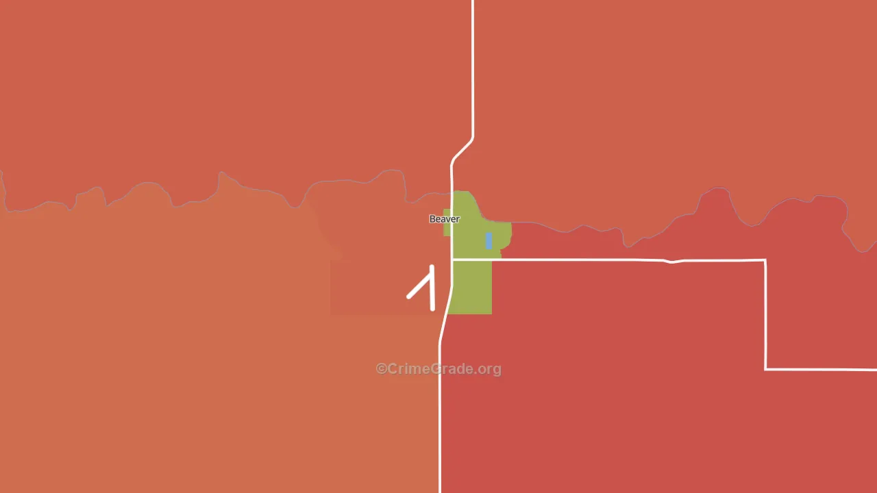 Beaver, OK Map of Murder Rates