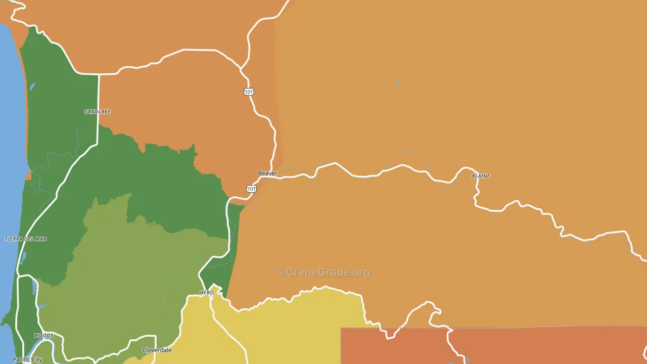 Beaver, OR Map of Murder Rates