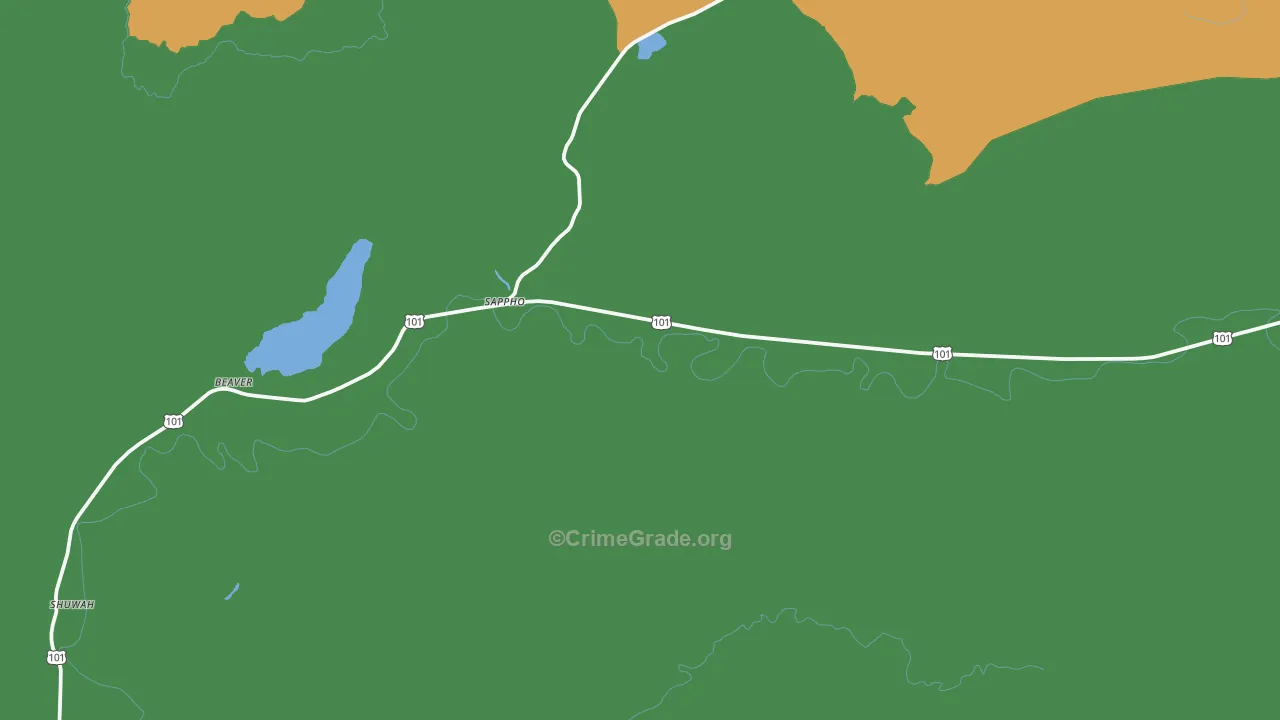 Beaver, WA Map of Murder Rates
