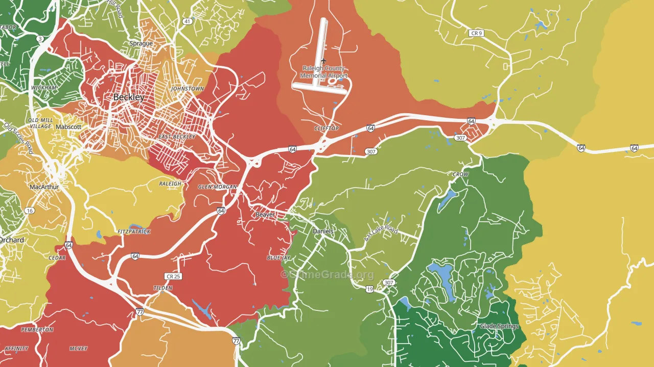 Beaver, WV Map of Murder Rates