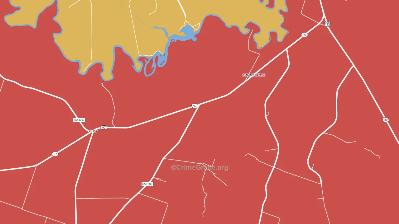 Bebe, TX Map of Murder Rates