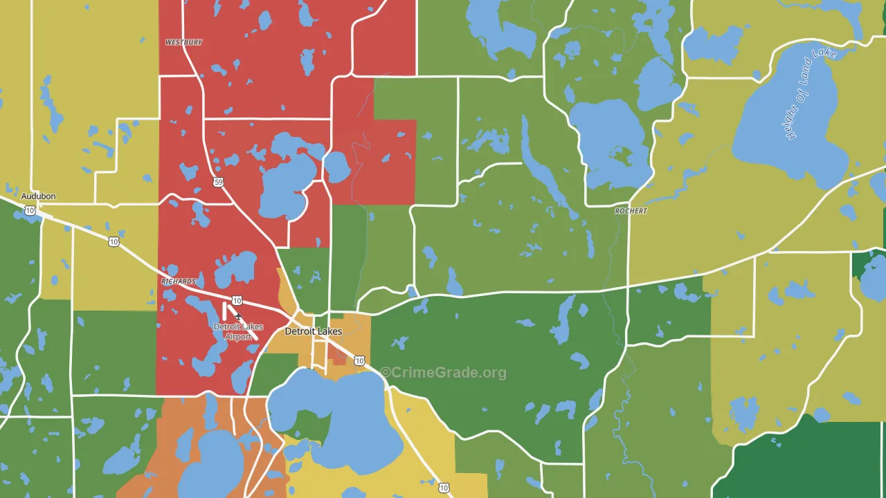 Becker County, MN Map of Murder Rates