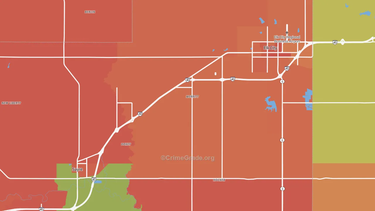 Beckham County, OK Map of Murder Rates