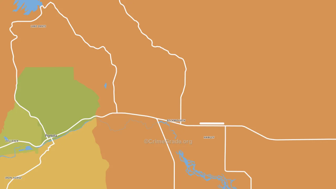 Beckwourth, CA Map of Murder Rates