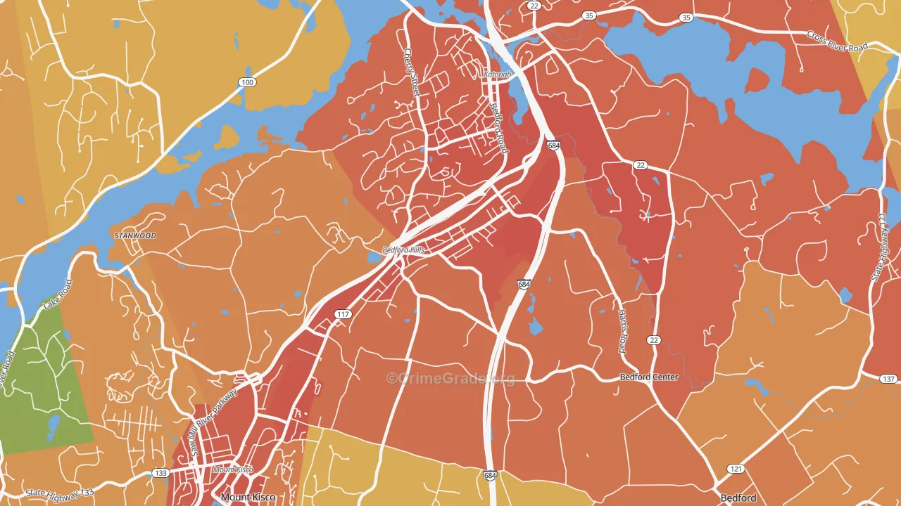 Bedford Hills, NY Map of Murder Rates