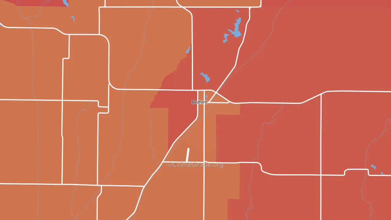 Bedford, IA Map of Murder Rates