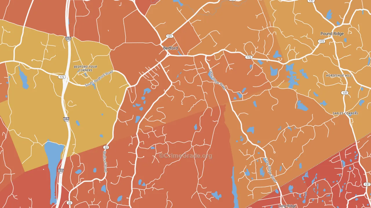Bedford, NY Map of Murder Rates