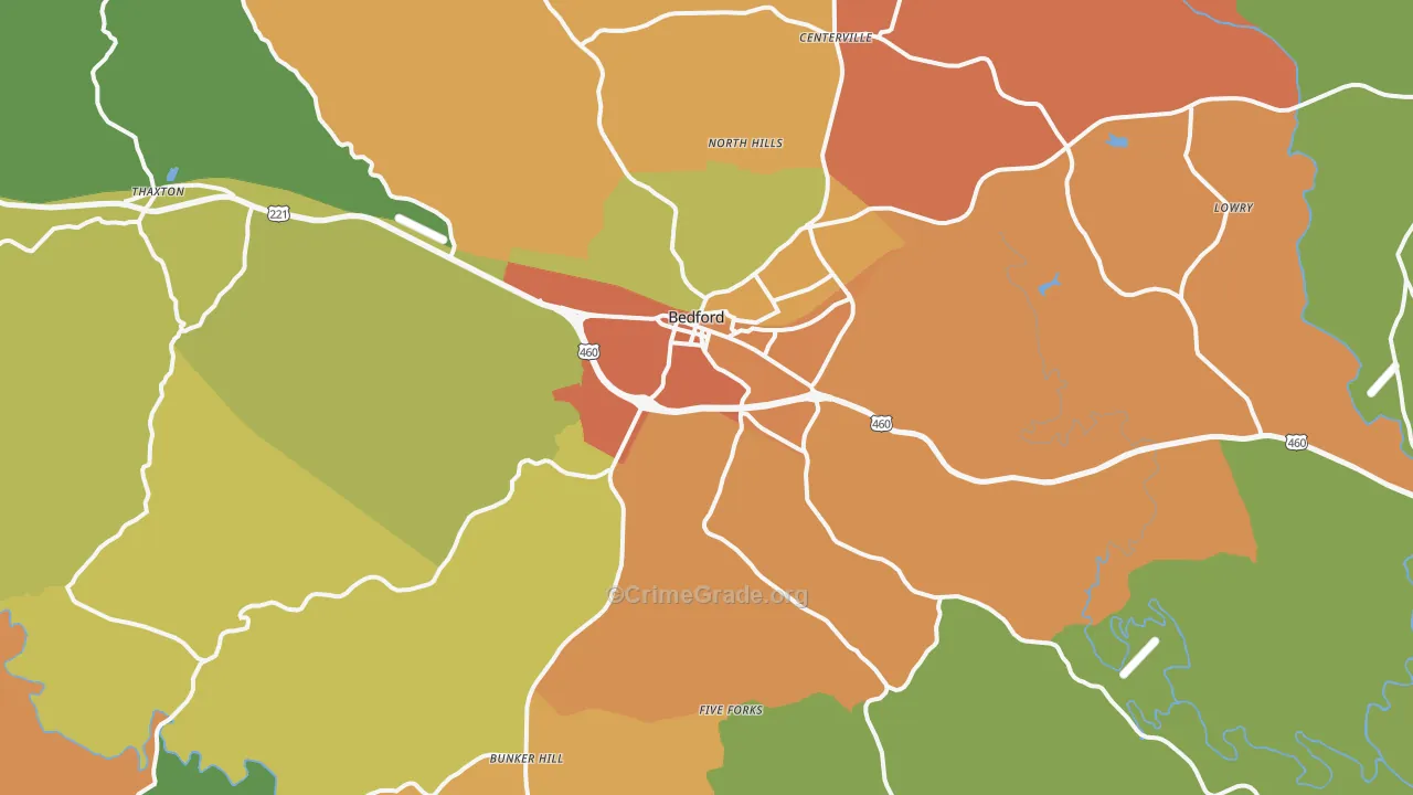 Bedford, VA Map of Murder Rates