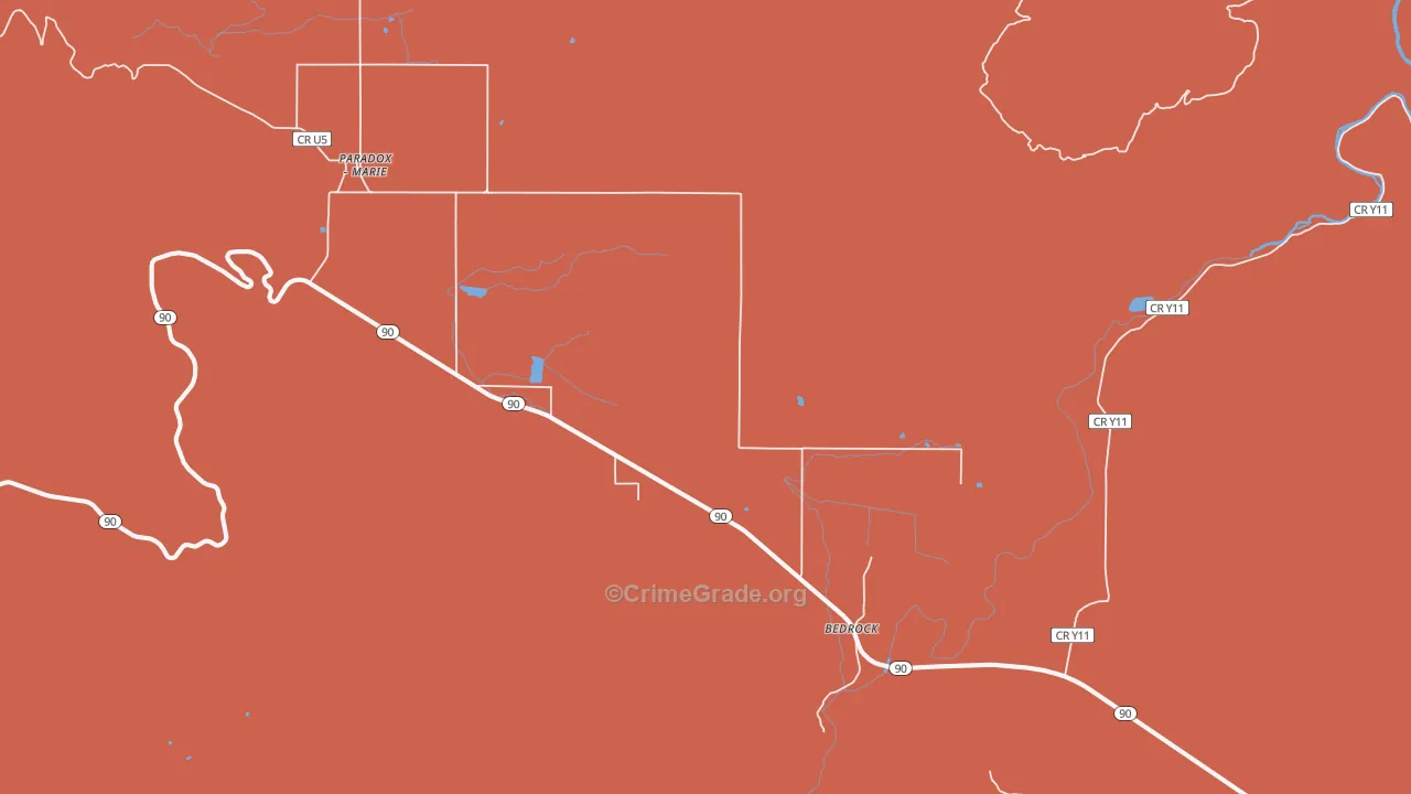 Bedrock, CO Map of Murder Rates