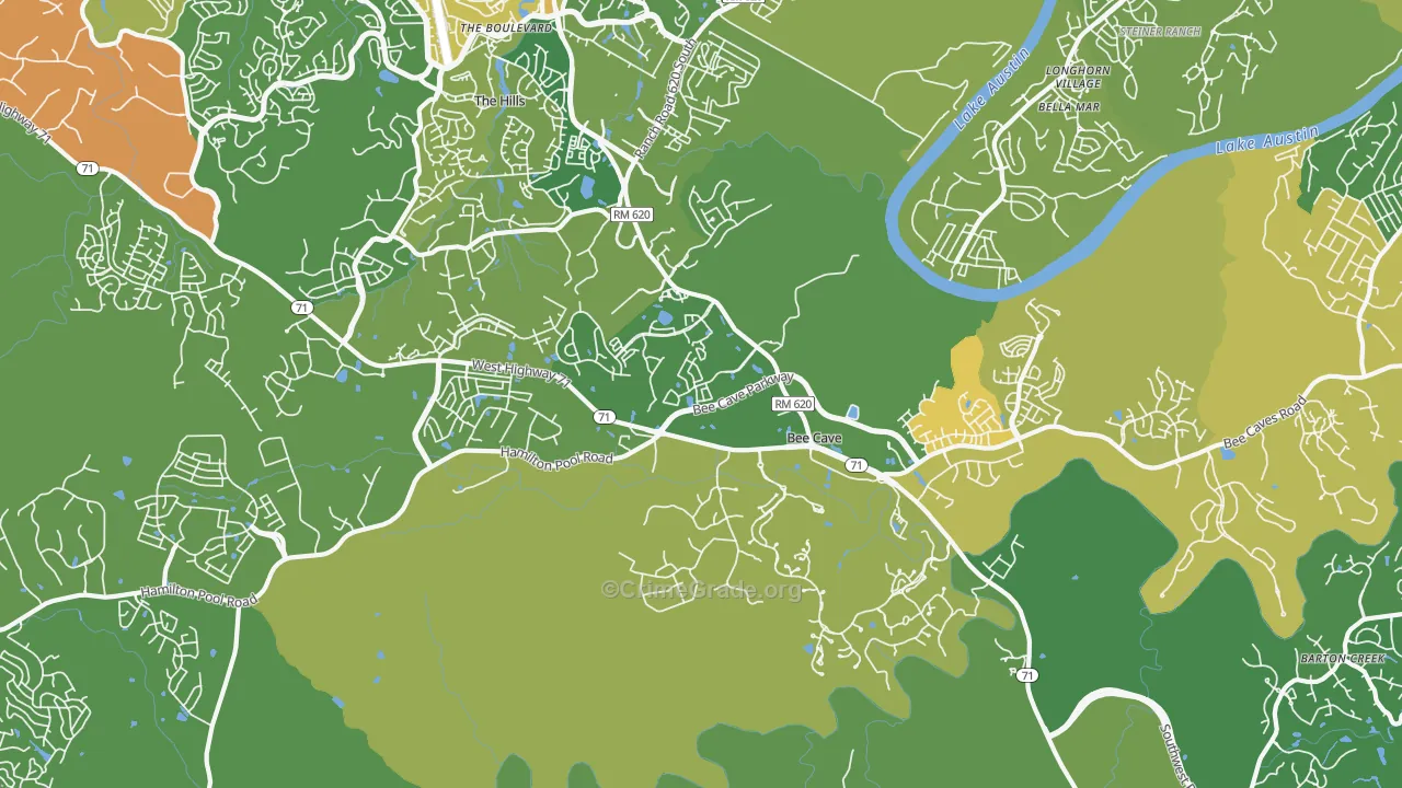 Bee Cave, TX Map of Murder Rates