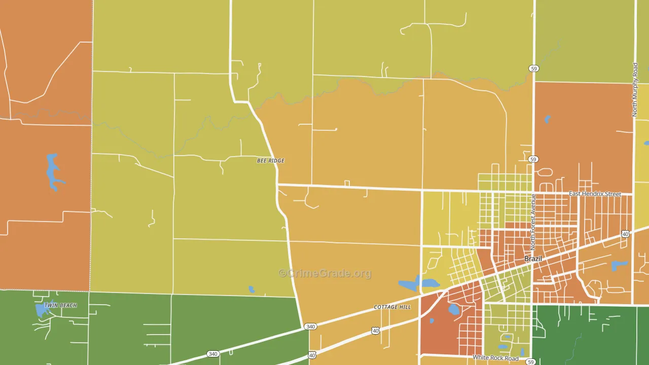 Bee Ridge, IN Map of Murder Rates
