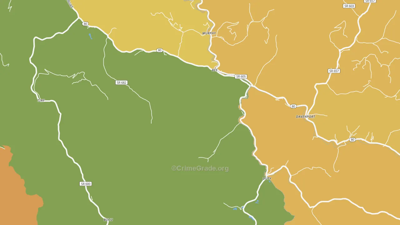 Bee, VA Map of Murder Rates