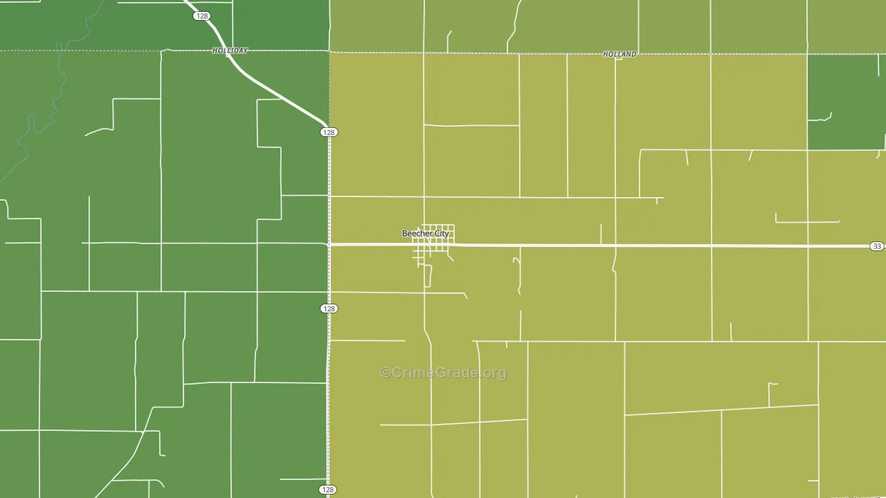 Beecher City, IL Map of Murder Rates