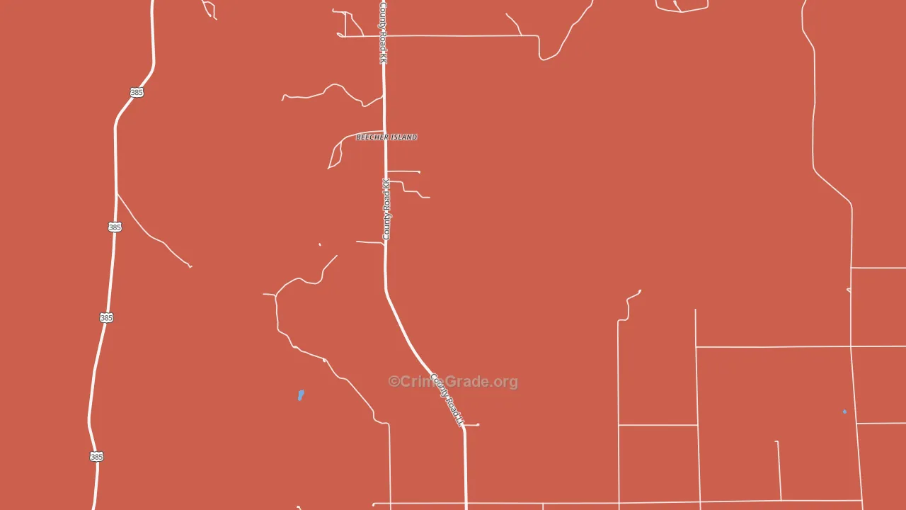 Beecher Island, CO Map of Murder Rates