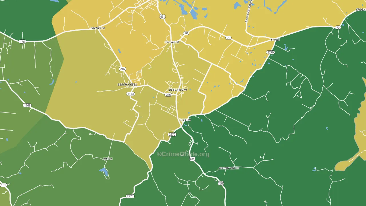 Beechmont, KY Map of Murder Rates