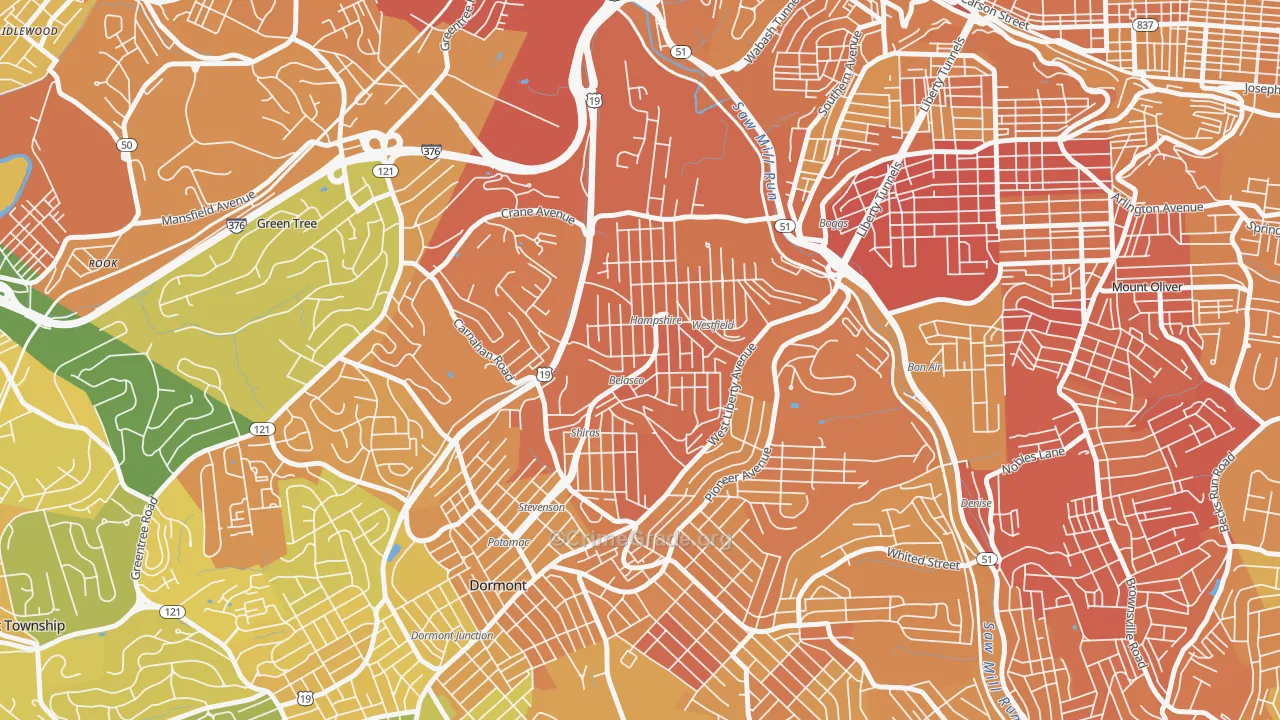 Beechview, Pittsburgh, PA Map of Murder Rates