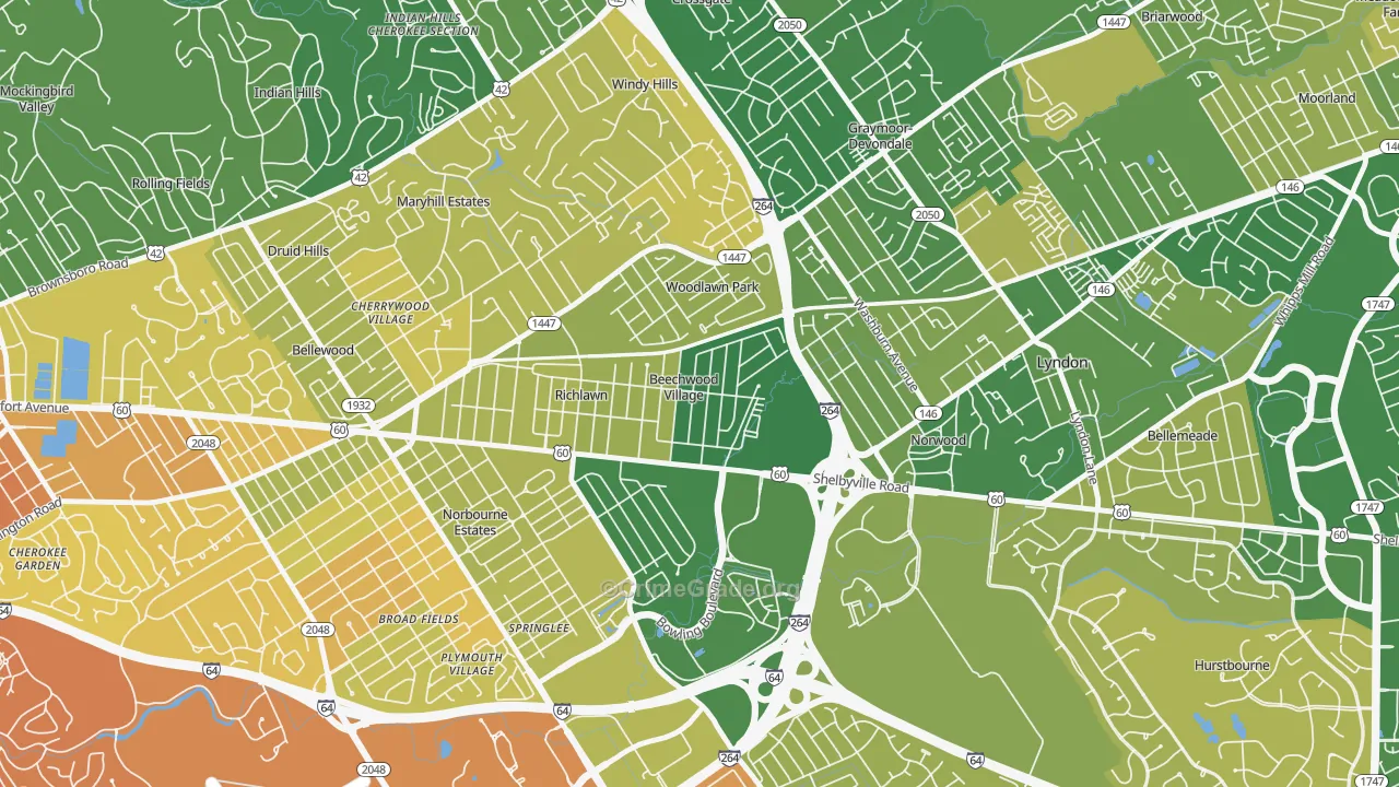 Beechwood Village, KY Map of Murder Rates