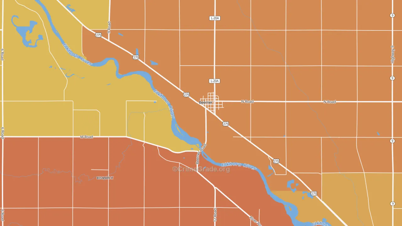 Beemer, NE Map of Murder Rates