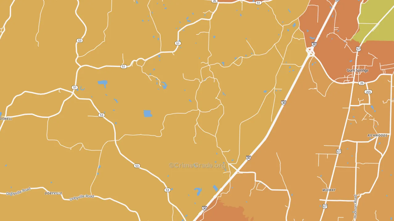 Beirne, AR Map of Murder Rates