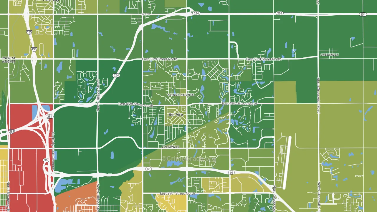 Bel Aire, KS Map of Murder Rates