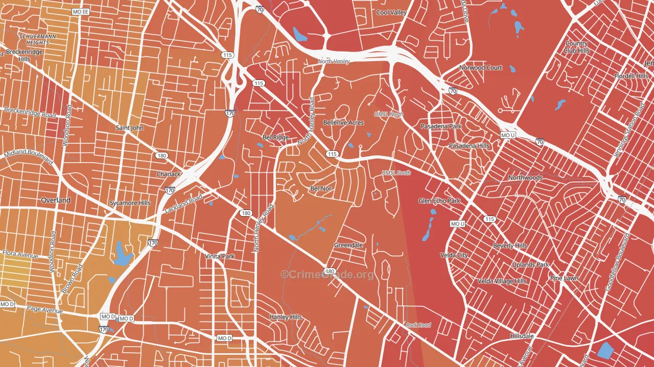 Bel-Nor, MO Map of Murder Rates