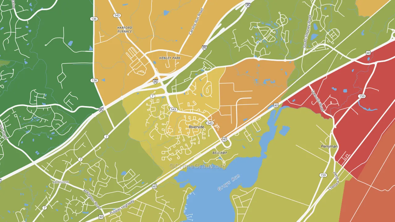 Belcamp, MD Map of Murder Rates