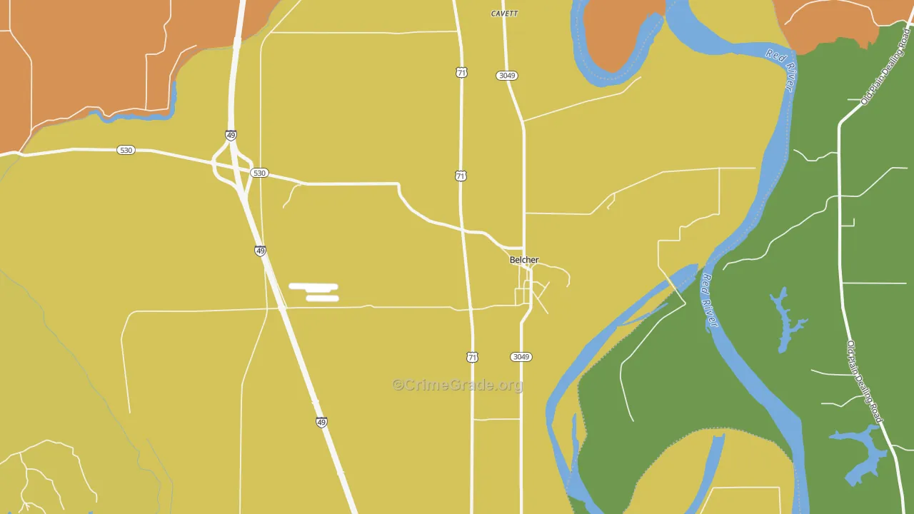 Belcher, LA Map of Murder Rates