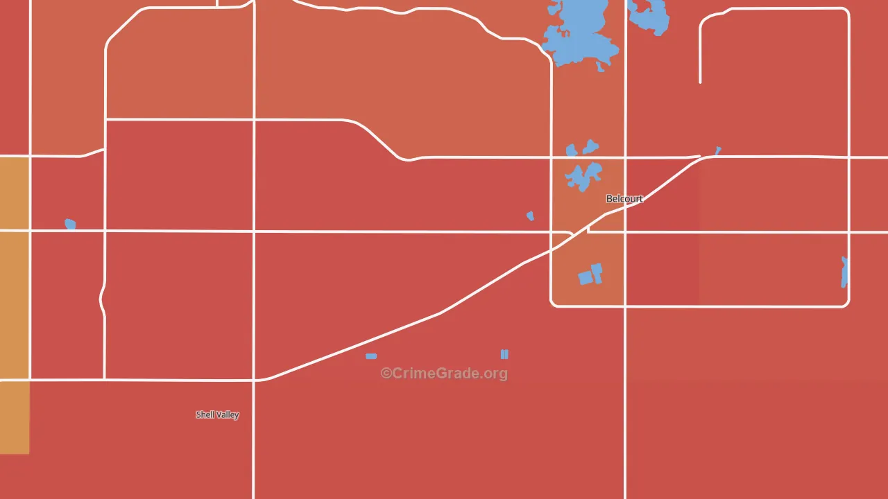 Belcourt, ND Map of Murder Rates