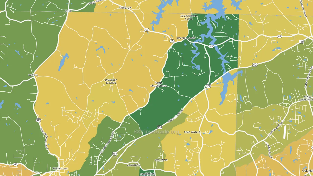Belews Creek, NC Map of Murder Rates