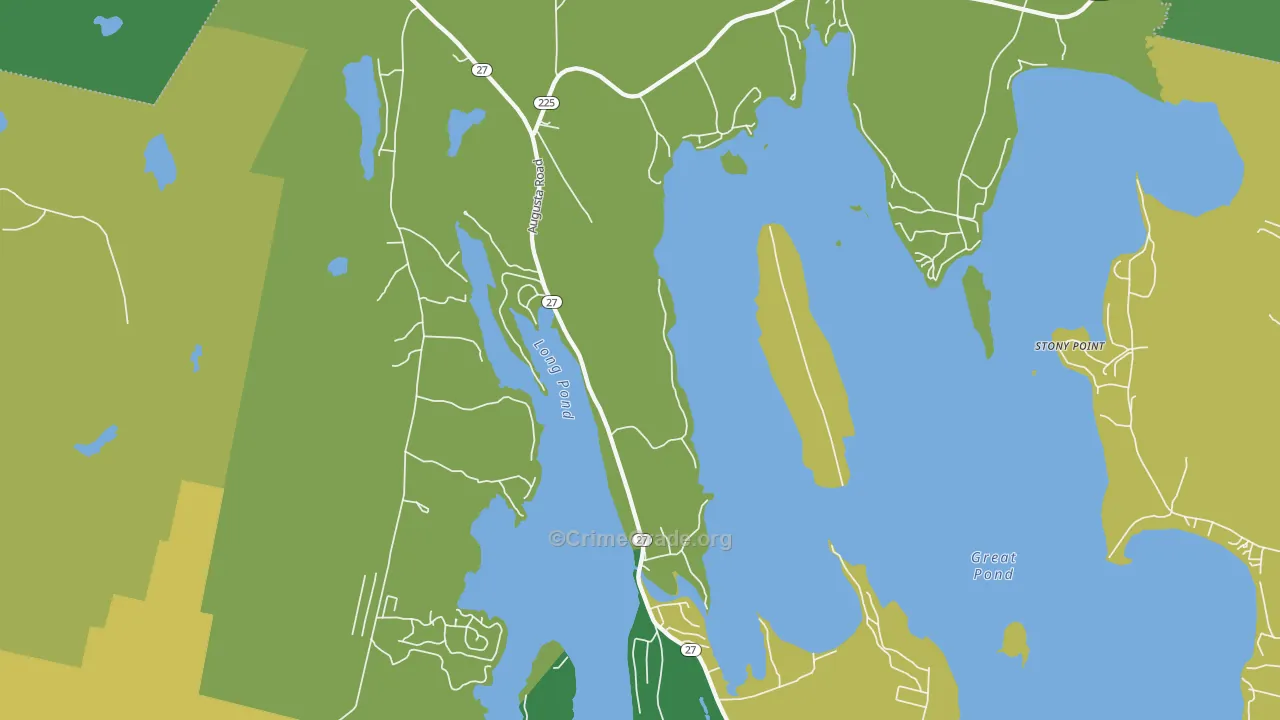 Belgrade Lakes, ME Map of Murder Rates