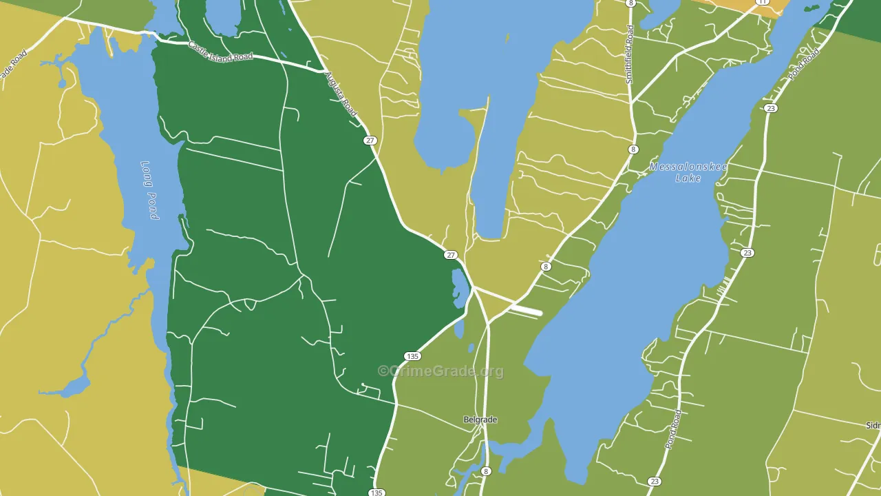 Belgrade, ME Map of Murder Rates