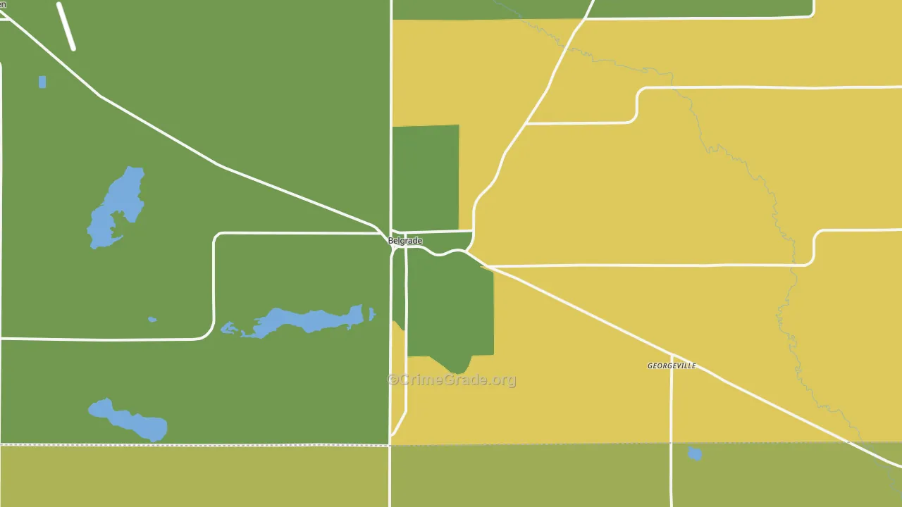 Belgrade, MN Map of Murder Rates