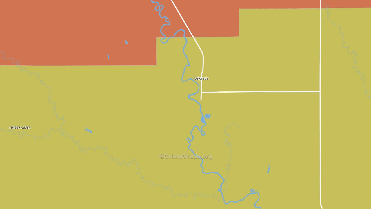 Belgrade, NE Map of Murder Rates