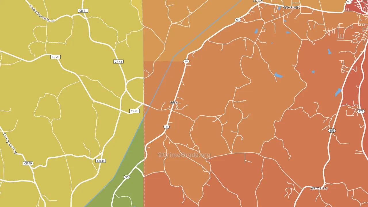 Belk, AL Map of Murder Rates