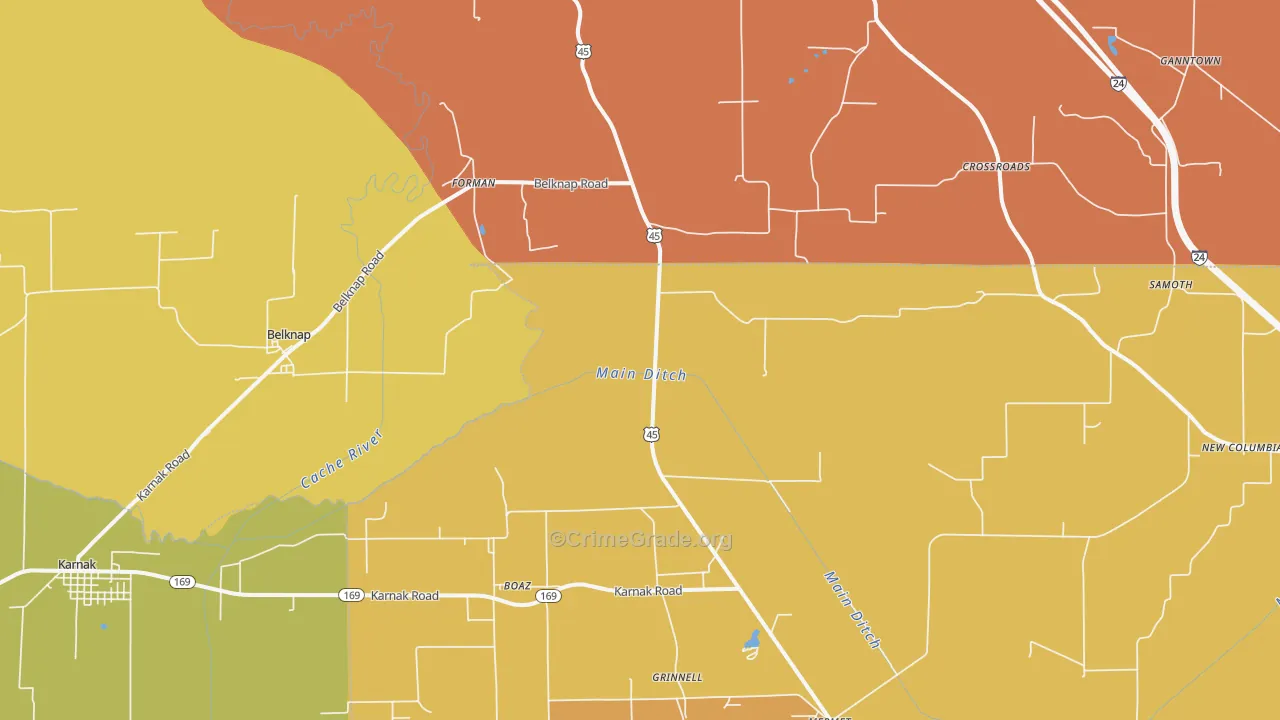 Belknap, IL Map of Murder Rates