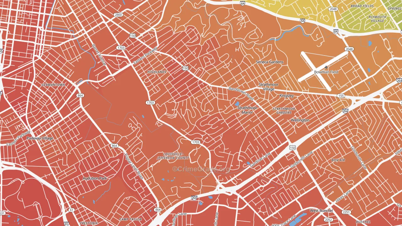 Belknap, Louisville, KY Map of Murder Rates