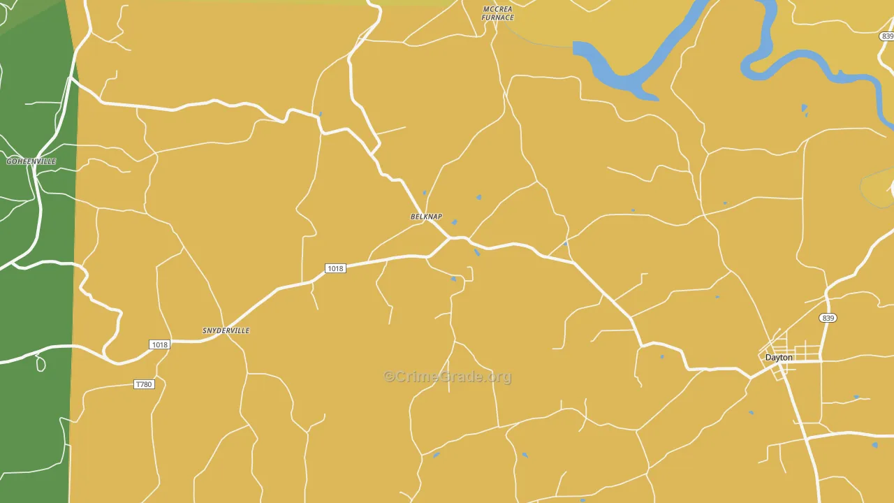 Belknap, PA Map of Murder Rates