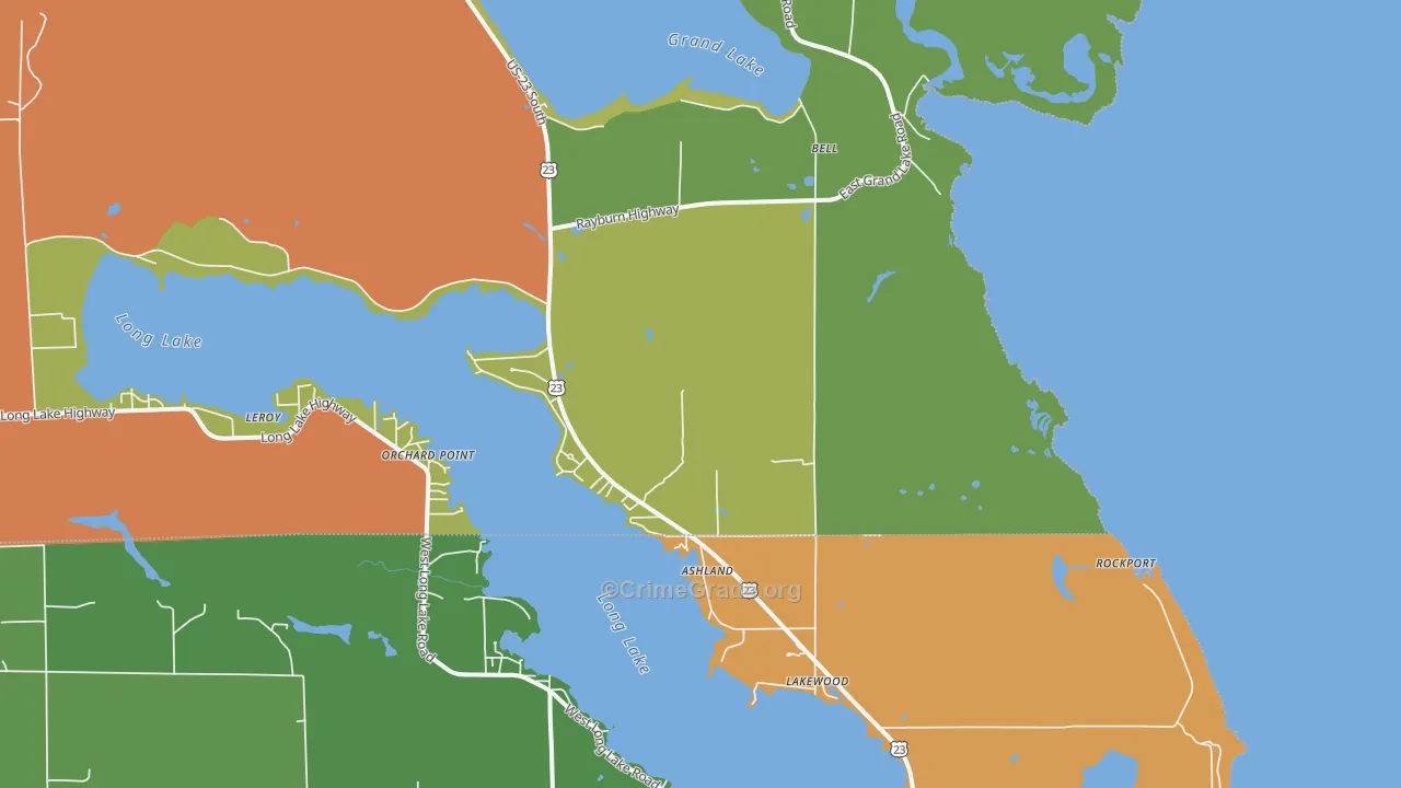 Bell, MI Map of Murder Rates