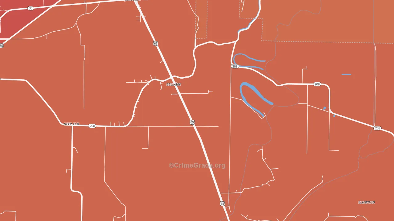 Bellaire, AR Map of Murder Rates