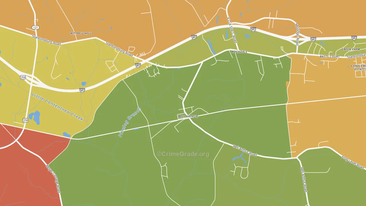 Bellarthur, NC Map of Murder Rates