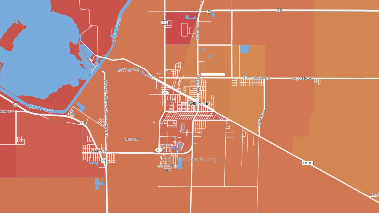 Belle Glade, FL Map of Murder Rates
