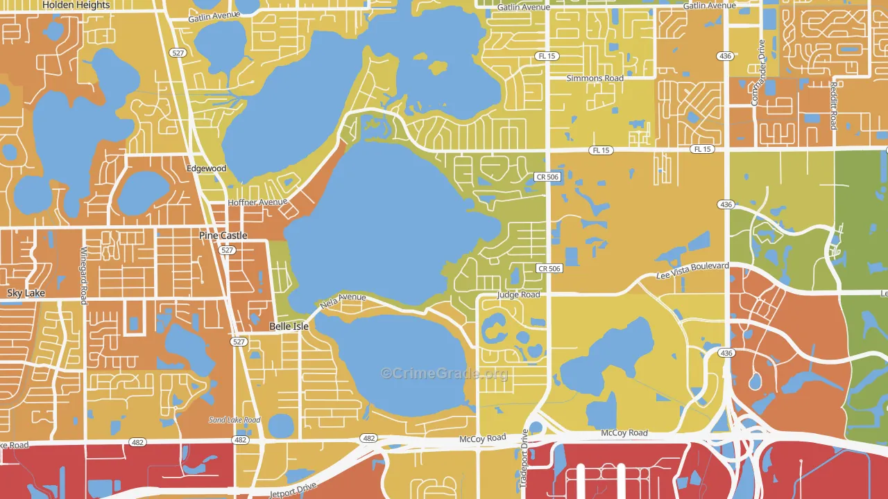 Belle Isle, FL Map of Murder Rates