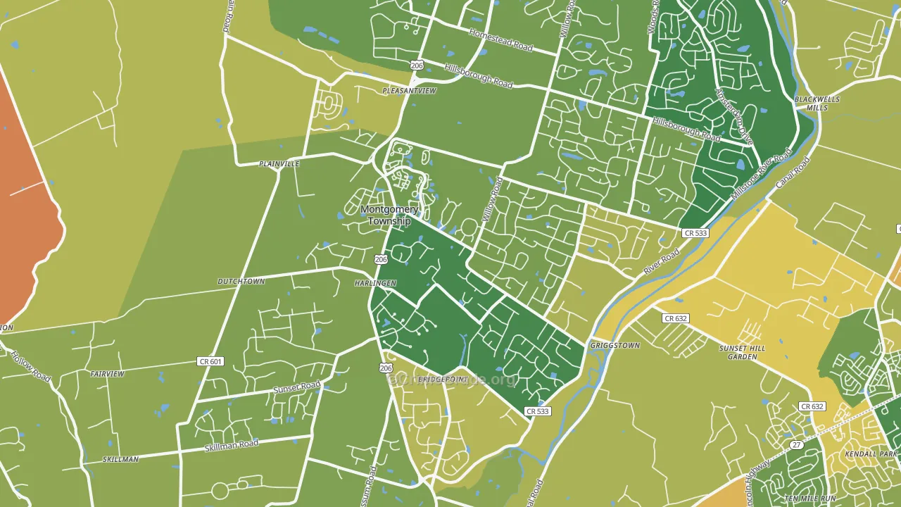 Belle Mead, NJ Map of Murder Rates