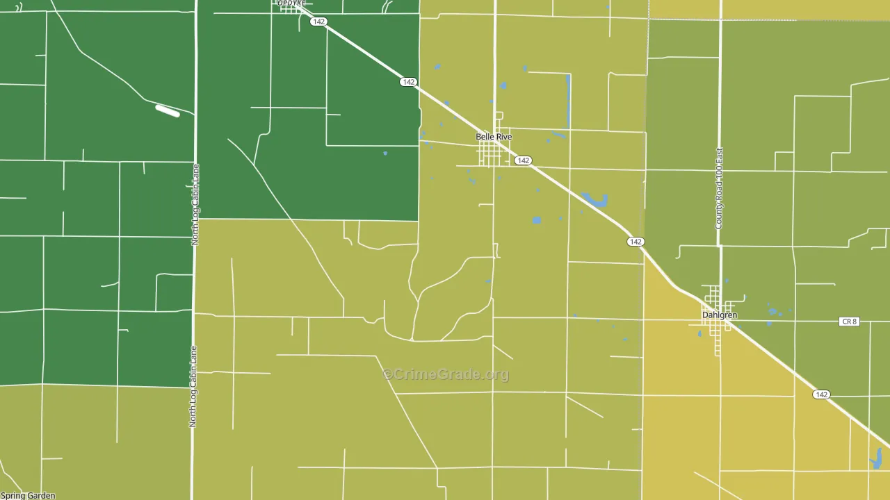 Belle Rive, IL Map of Murder Rates