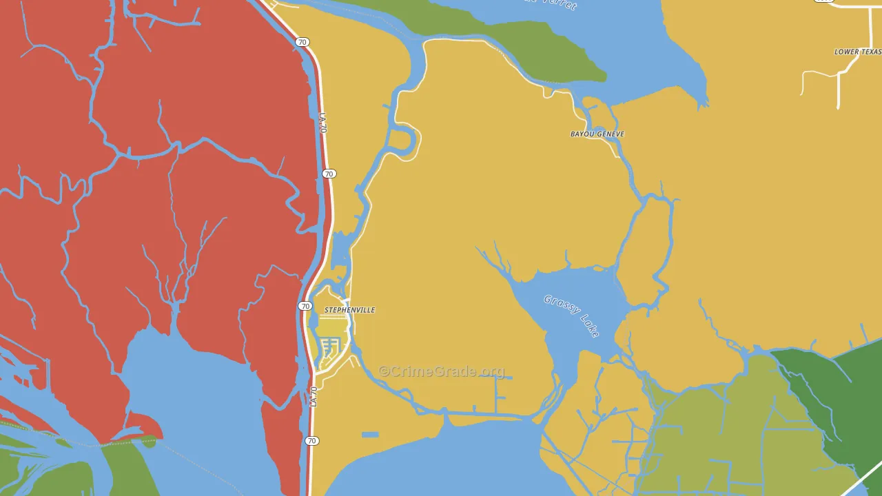 Belle River, LA Map of Murder Rates