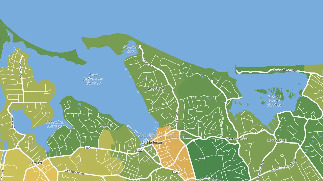 Belle Terre, NY Map of Murder Rates